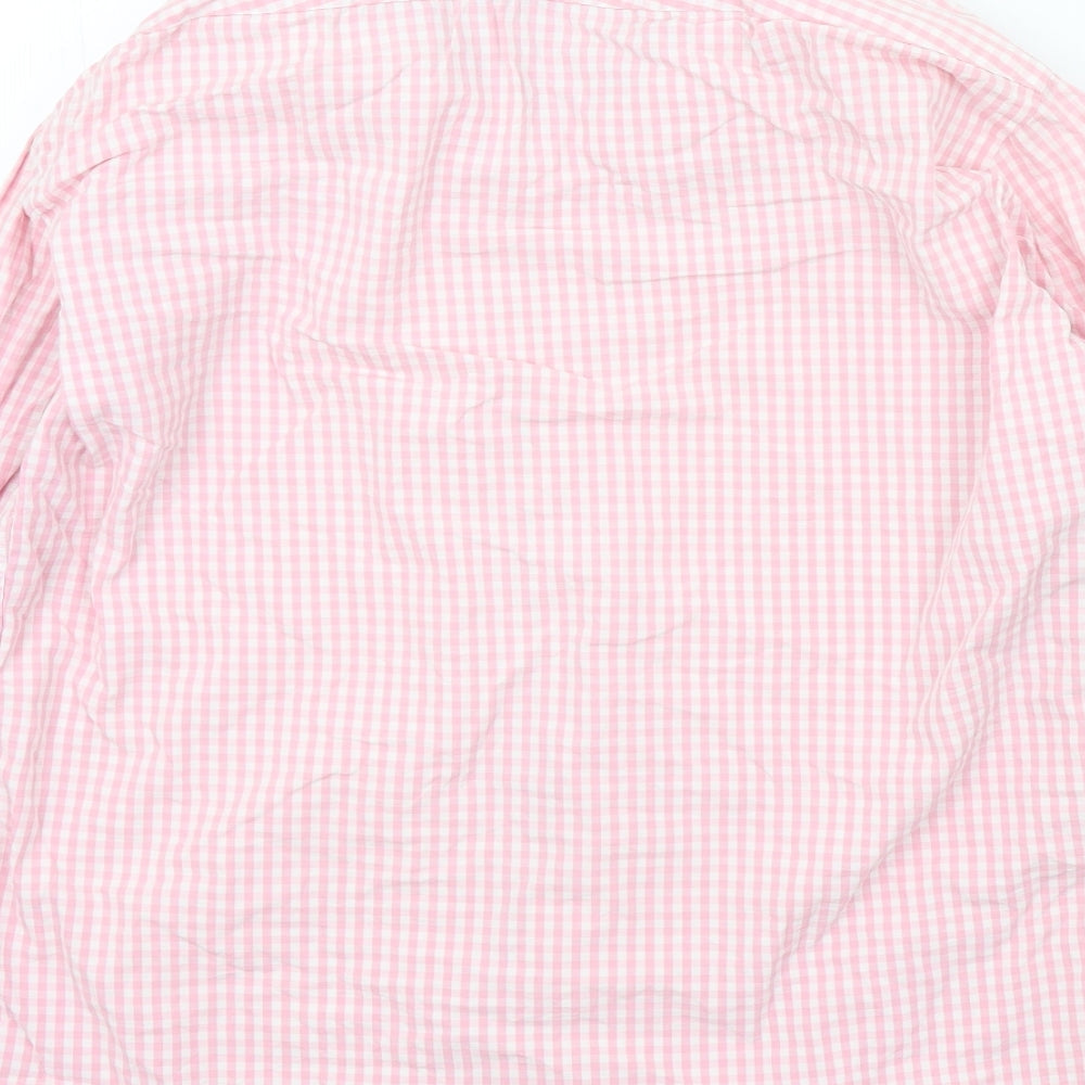 t.m jewin Mens Pink Geometric   Button-Up Size 16