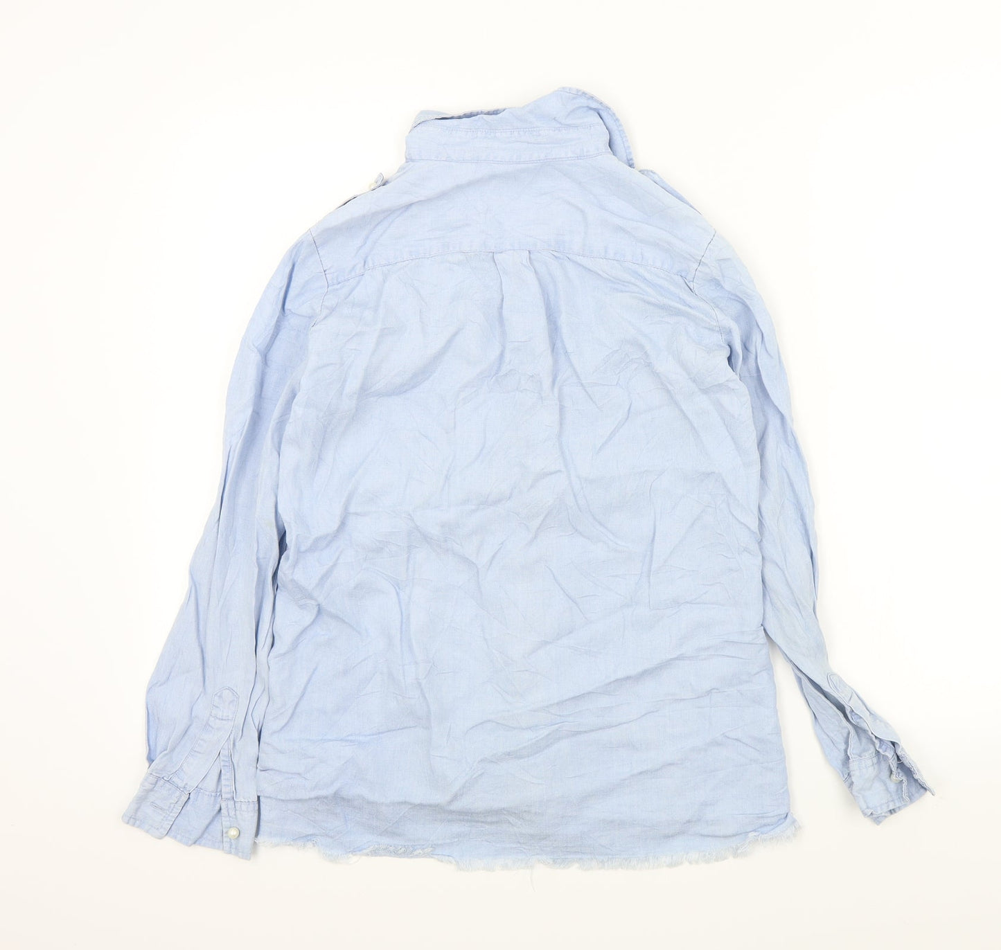 tag woman Womens Blue Colourblock  Basic Button-Up Size S