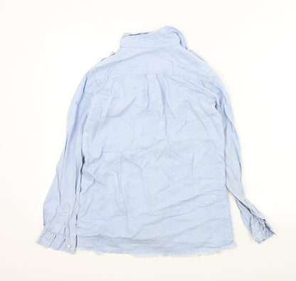 tag woman Womens Blue Colourblock  Basic Button-Up Size S