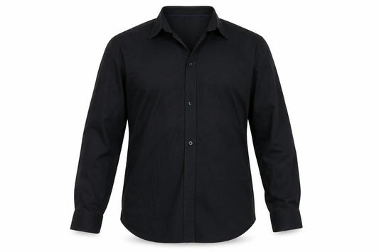 BURTONS Mens Black Colourblock   Button-Up Size 16.5