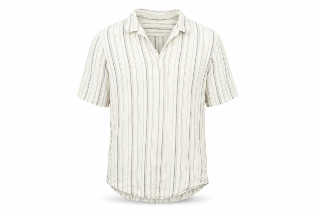 Cherokee Mens Brown Striped   Button-Up Size M