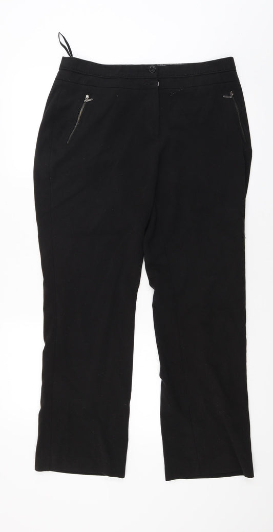 M&Co Womens Black   Trousers  Size 12 L28 in