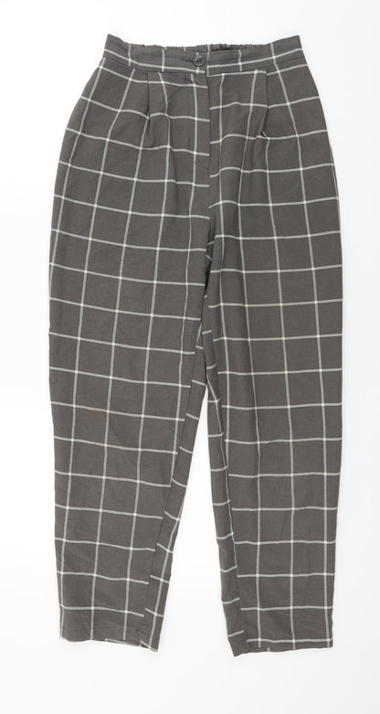 Divided Womens Brown Check  Trousers  Size 6 L23 in