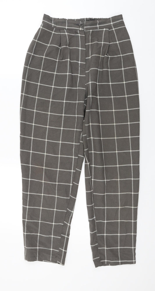 Divided Womens Brown Check  Trousers  Size 6 L23 in