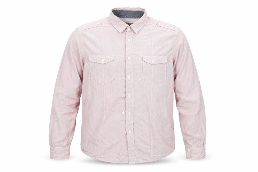 Burton Mens Red Striped   Button-Up Size 2XL