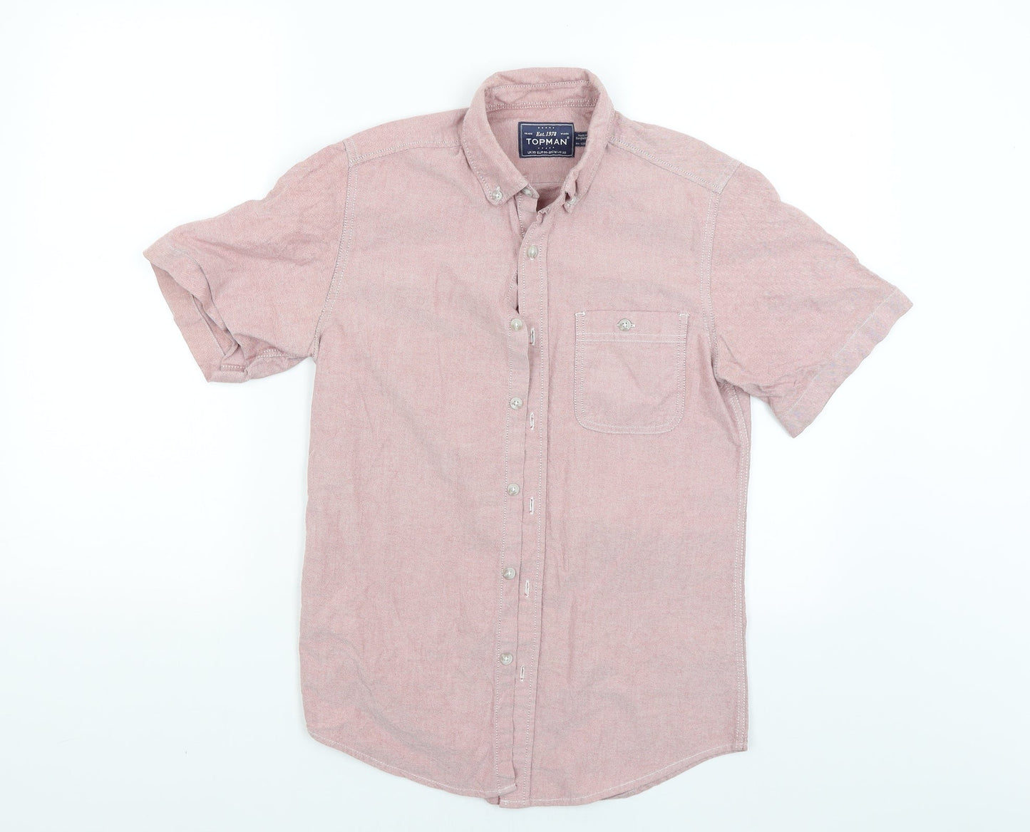 Topman Mens Red    Button-Up Size XS