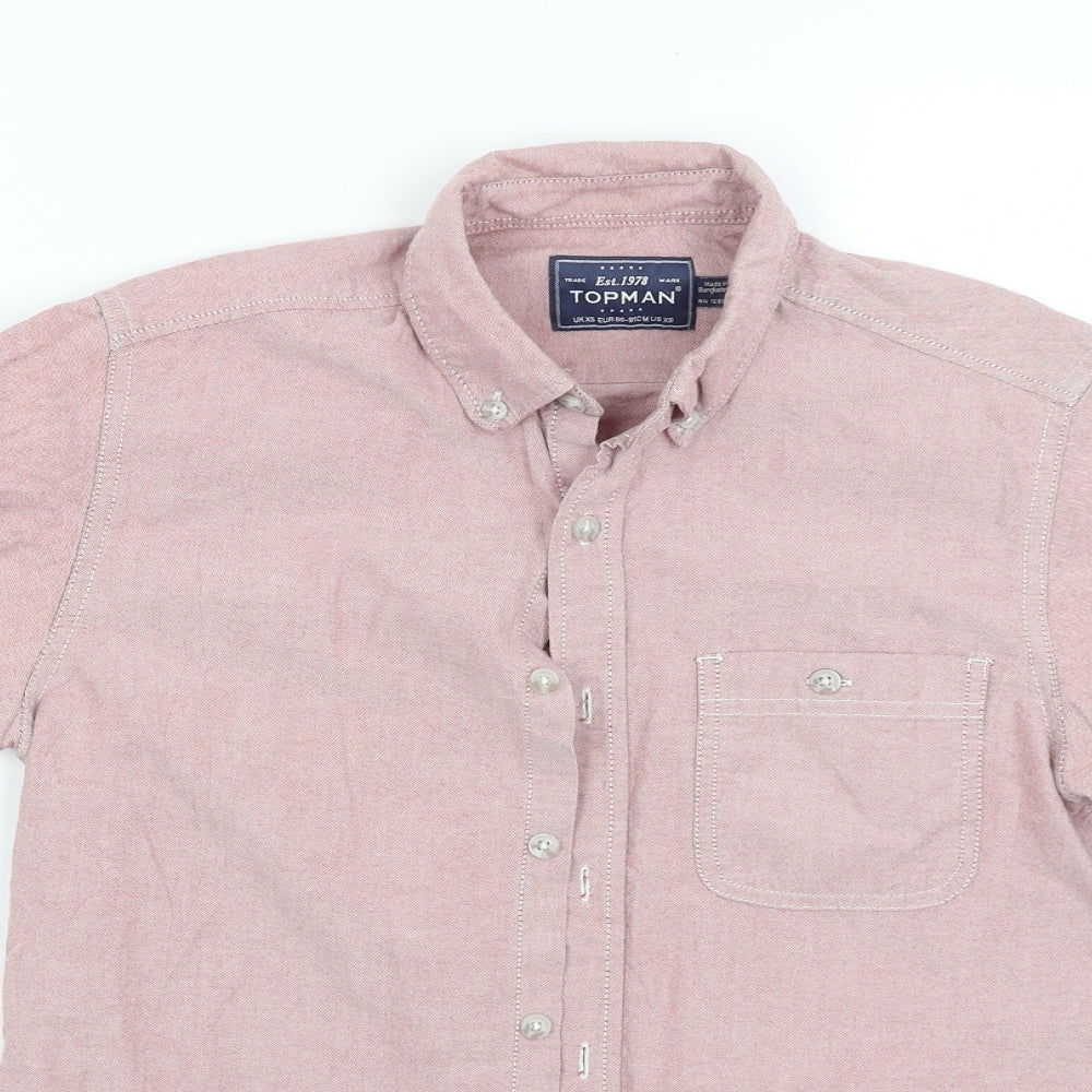 Topman Mens Red    Button-Up Size XS