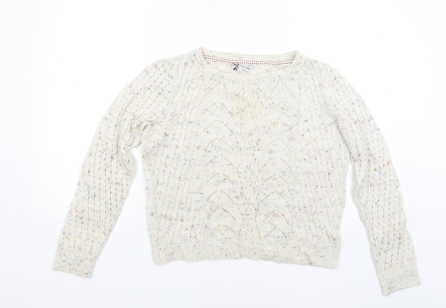 Preworn Womens Beige  Knit Pullover Jumper Size 12