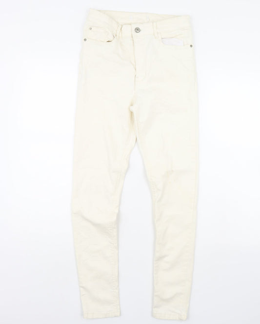 Mng Womens Ivory   Skinny Jeans Size 28 in L30 in