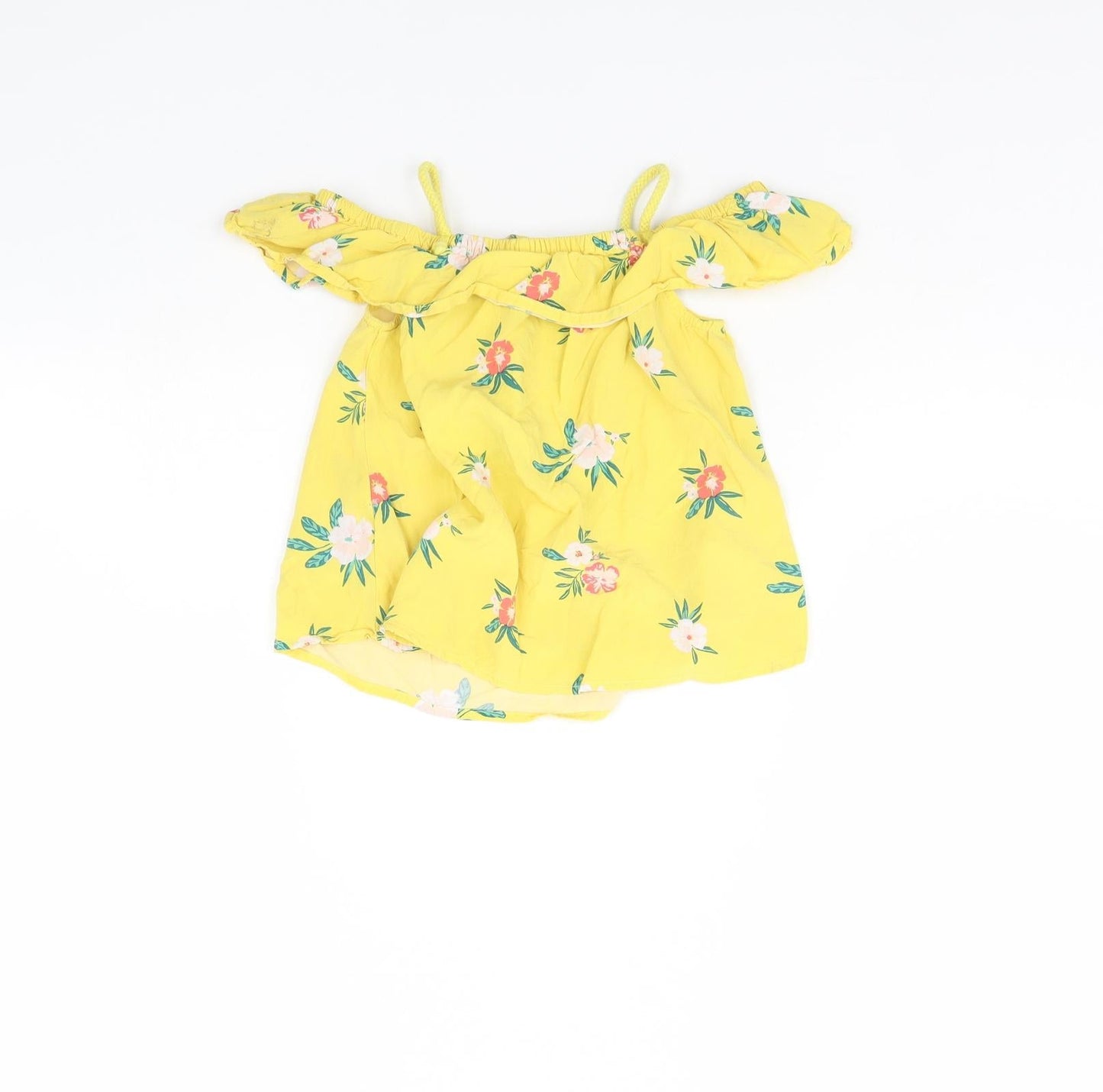 Old Navy Girls Yellow Floral  Basic Blouse Size 4 Years
