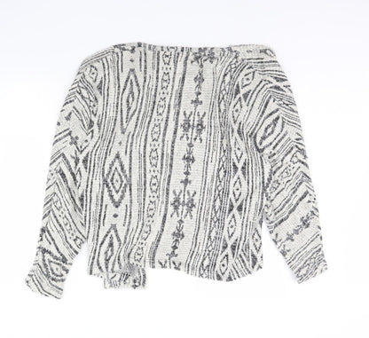 Primark Womens White Geometric  Jacket  Size M