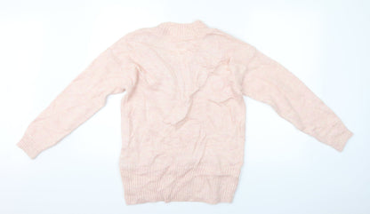 Back view of Miss Selfridge women’s pink jumper, size UK 6