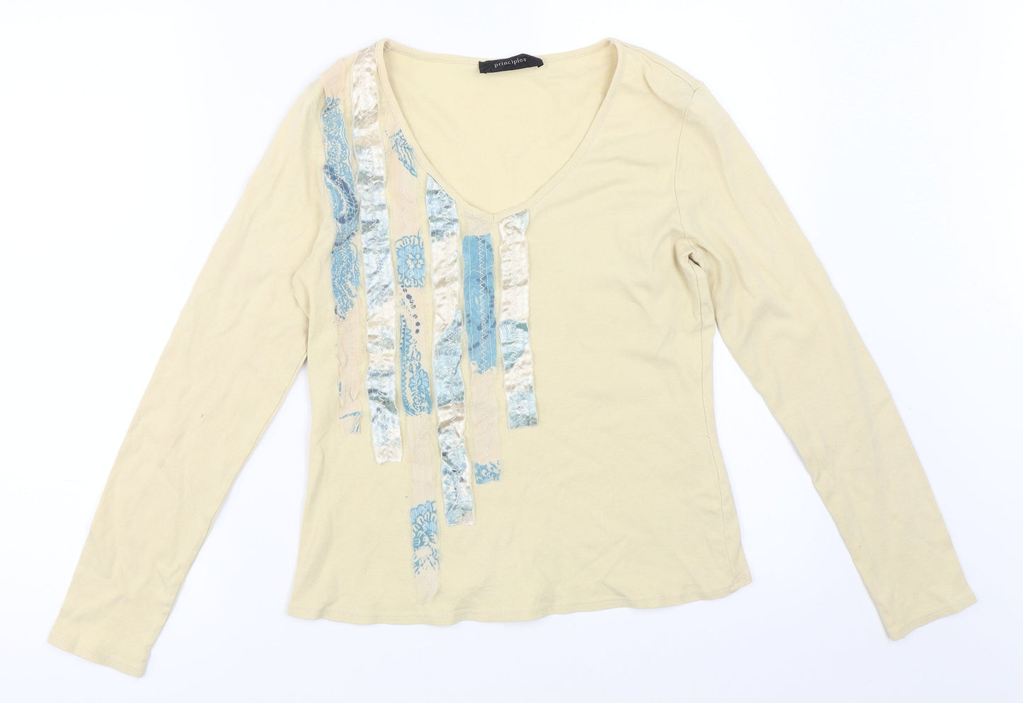 Principles Womens Beige   Basic T-Shirt Size 14