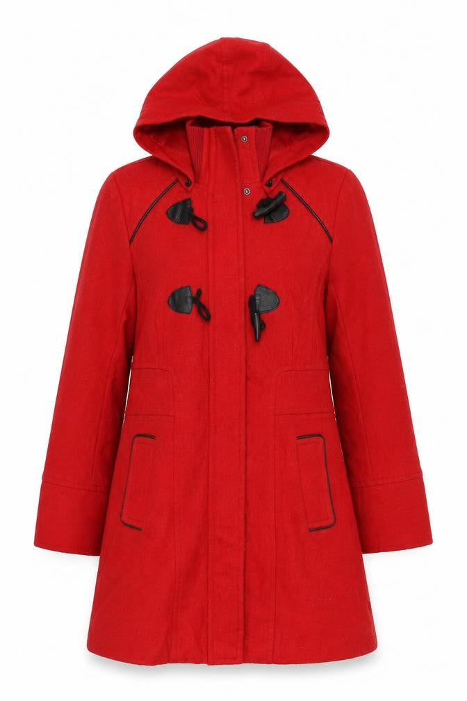 Yoki Womens Red   Overcoat Coat Size M