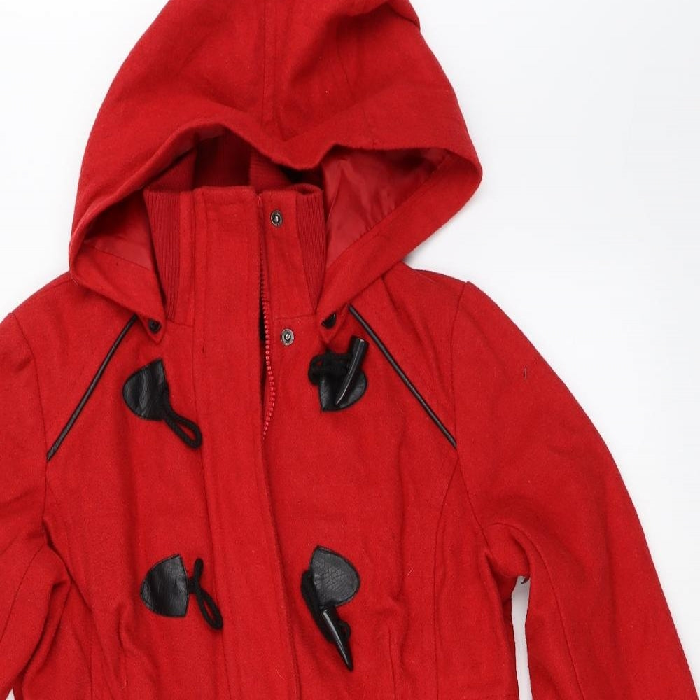 Yoki Womens Red   Overcoat Coat Size M