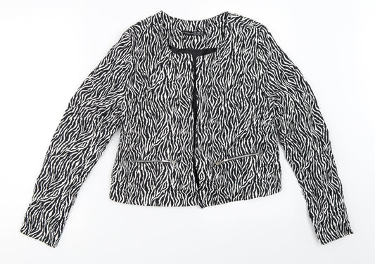 Atmosphere Womens Black Animal Print  Jacket  Size 12