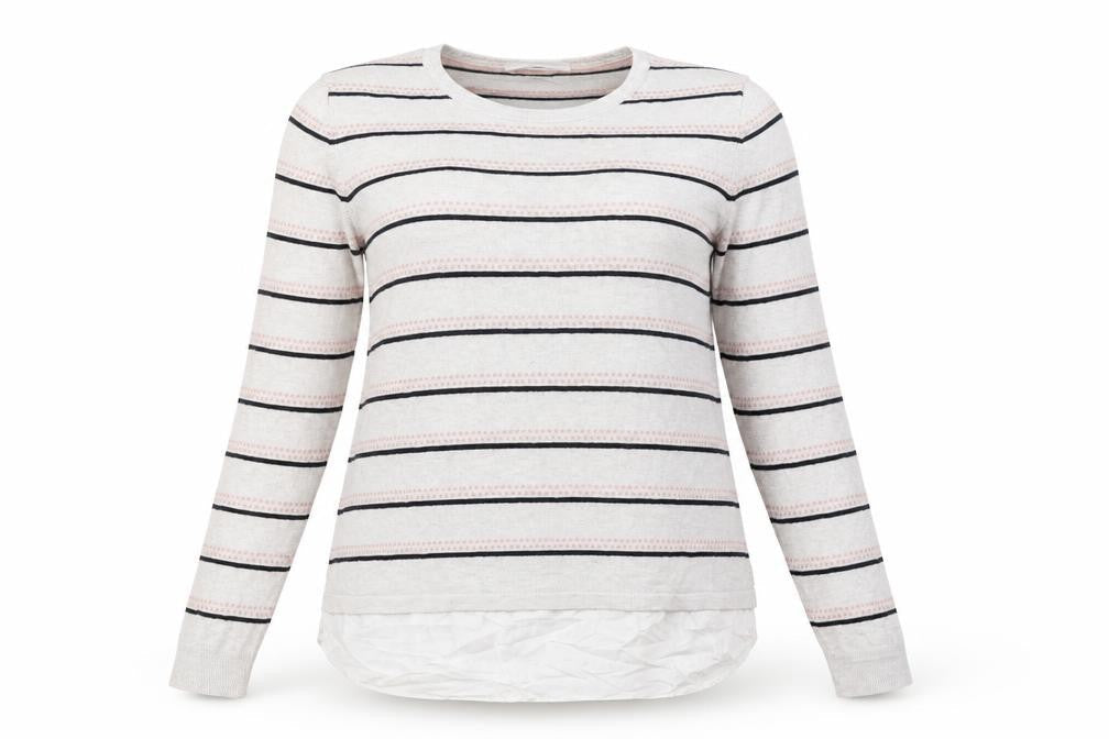 George Womens Grey Striped  Pullover Jumper Size 14