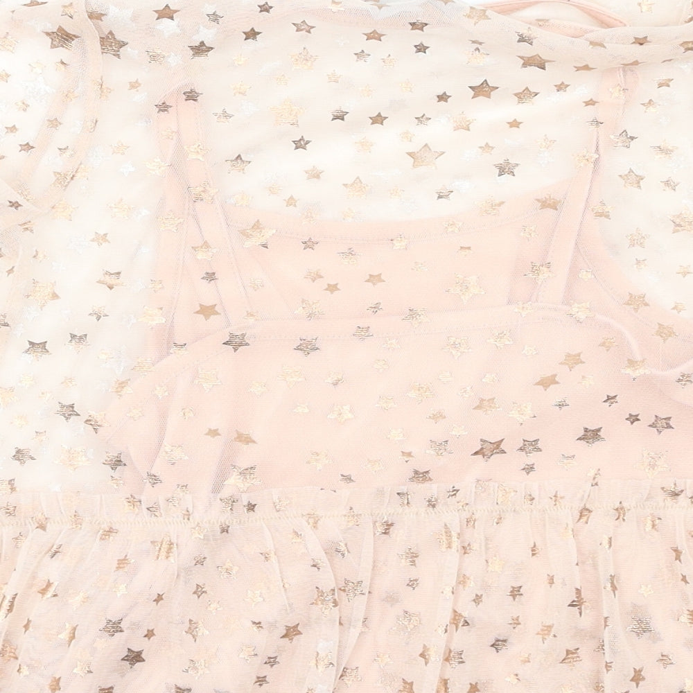 I love Girlswear Girls Pink Geometric  Pullover Blouse Size 7 Years  - Stars