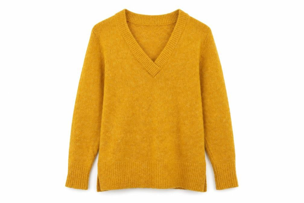 Jaqueline de Yong Womens Yellow   Pullover Jumper Size L