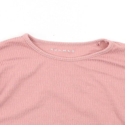 Close-up detail of Nutmeg girls’ pink basic blouse, size 5-6, years