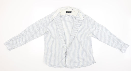Hammond & CO Mens White Striped   Button-Up Size XL