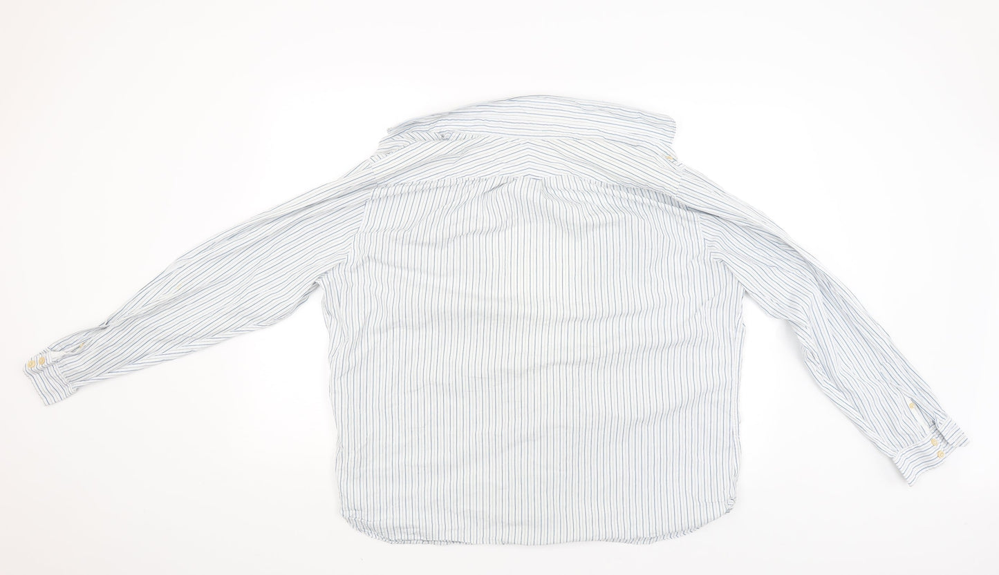 Hammond & CO Mens White Striped   Button-Up Size XL