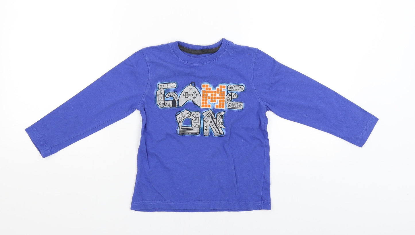 Jumping Beans Boys Blue   Basic T-Shirt Size 4 Years