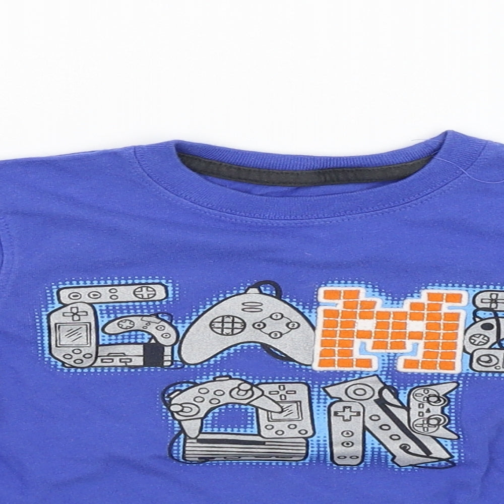 Jumping Beans Boys Blue   Basic T-Shirt Size 4 Years