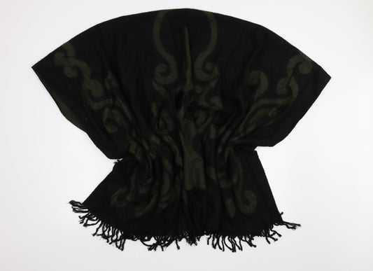 Forum Womens Black Geometric Knit Cape Jumper One Size