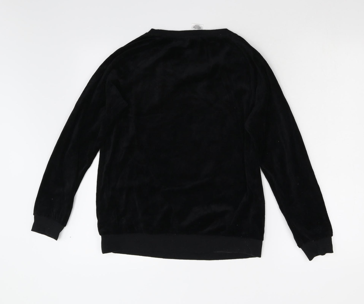 Peacocks Womens Black  Fleece Pullover Sweatshirt Size 10