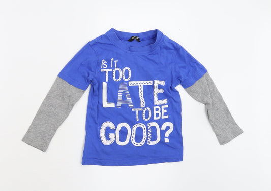 George Boys Blue   Basic T-Shirt Size 3-4 Years