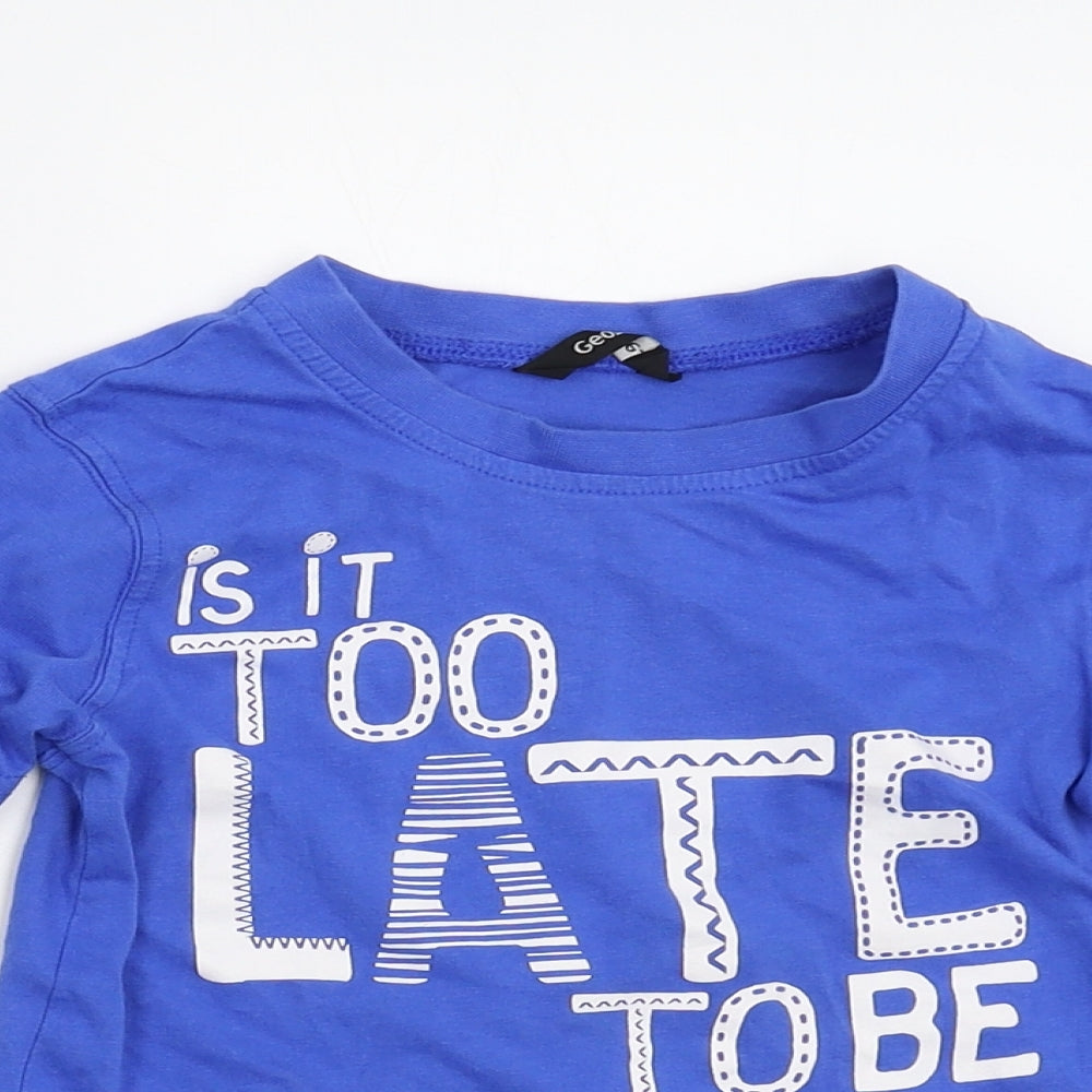 George Boys Blue   Basic T-Shirt Size 3-4 Years