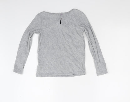 Back view of Next girls’ grey basic polo, size 8, years