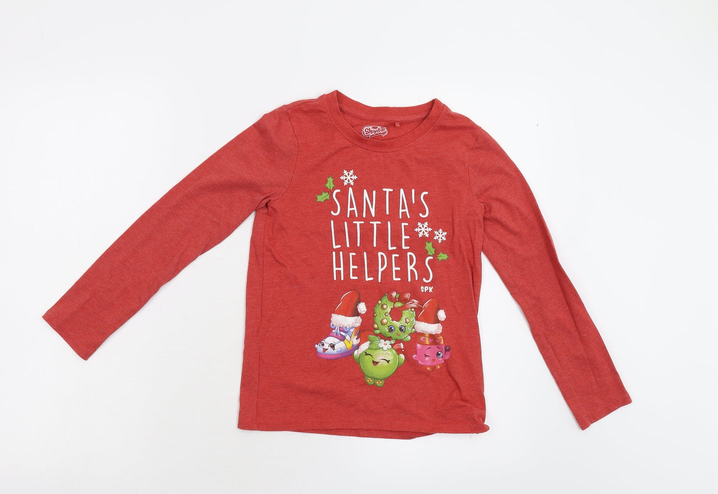 NEXT Womens Red   Basic T-Shirt Size 8  - Santa's Little Helper