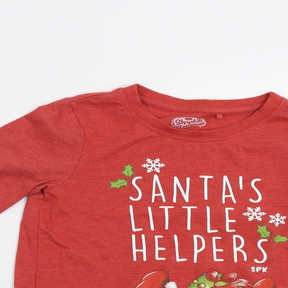 NEXT Womens Red   Basic T-Shirt Size 8  - Santa's Little Helper