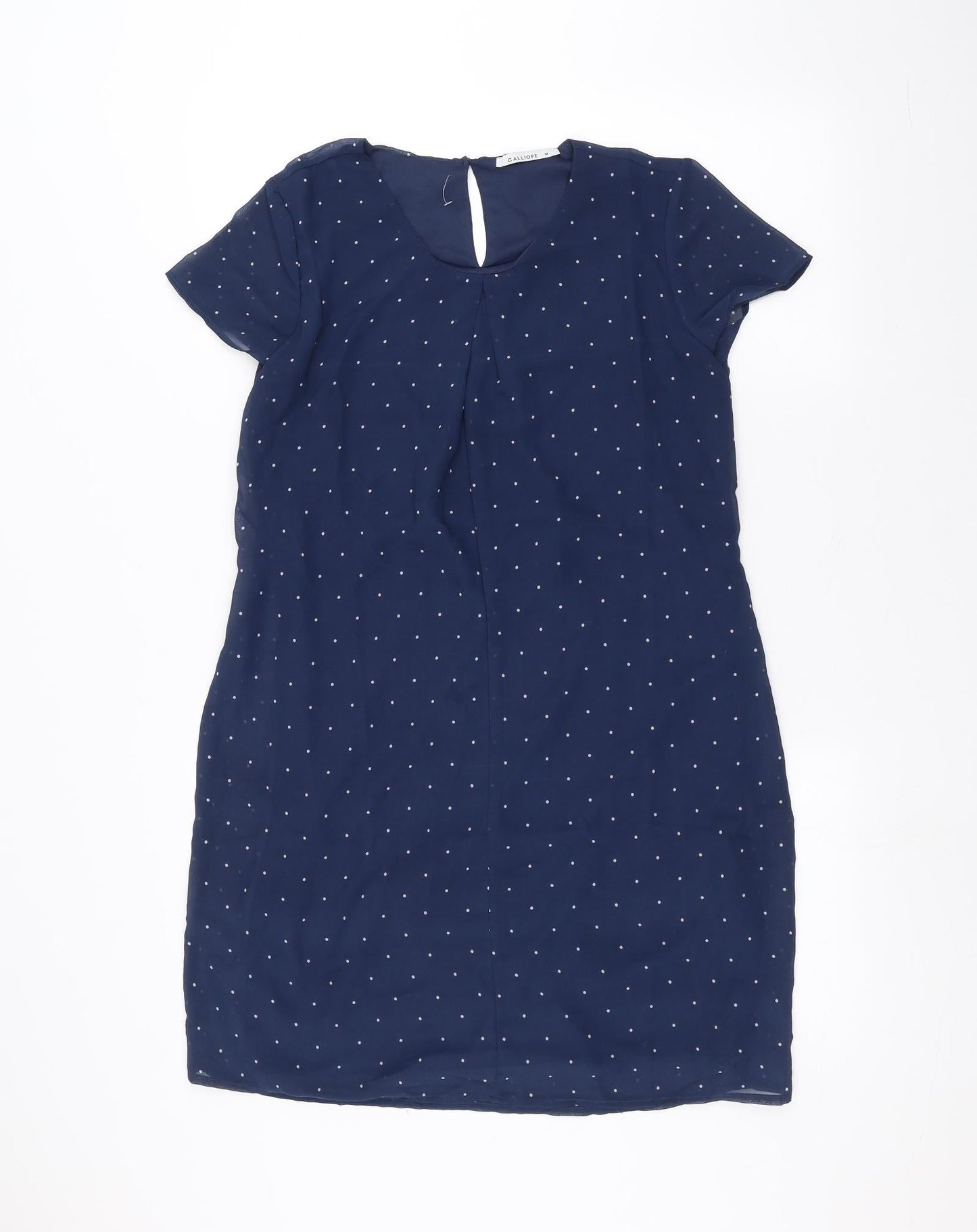 Calliope Womens Blue Polka Dot  Basic T-Shirt Size M