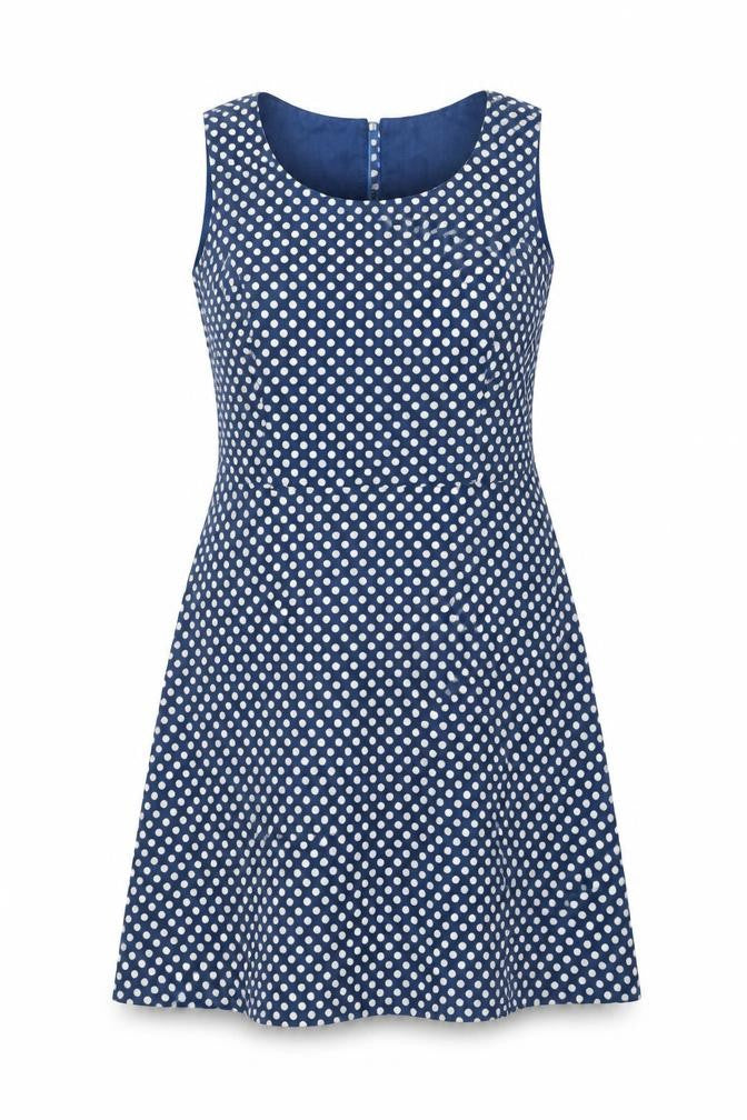 Vacknox Womens Blue Polka Dot  A-Line  Size 12