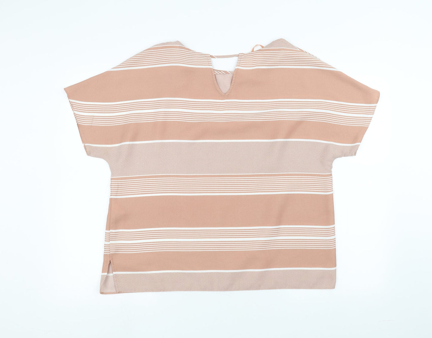 debinhams Womens Pink Striped  Basic T-Shirt Size 14