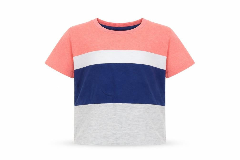 NEXT Girls Grey Striped  Basic T-Shirt Size 5-6 Years