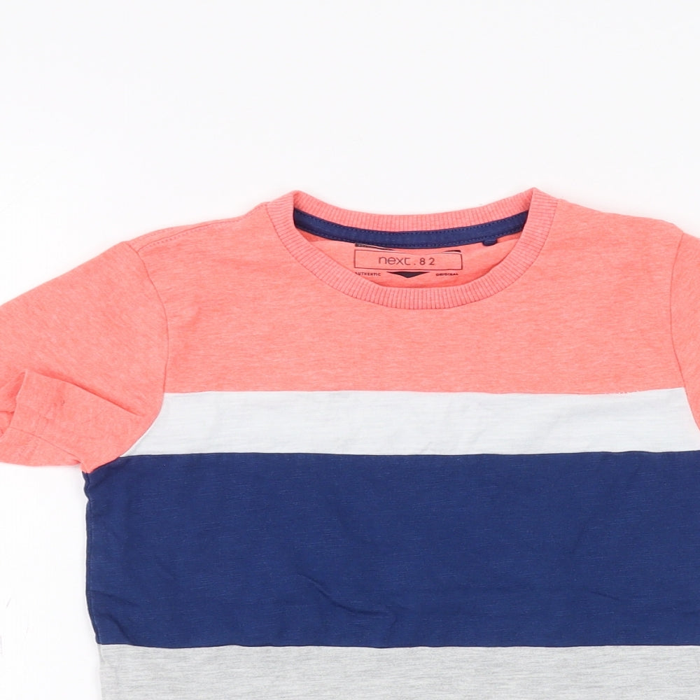 NEXT Girls Grey Striped  Basic T-Shirt Size 5-6 Years