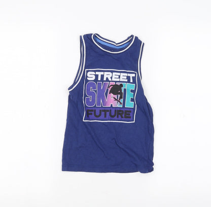 Additional front view of F&F girls’ blue basic tank, size 4-5, years