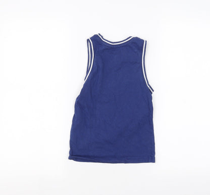 Back view of F&F girls’ blue basic tank, size 4-5, years