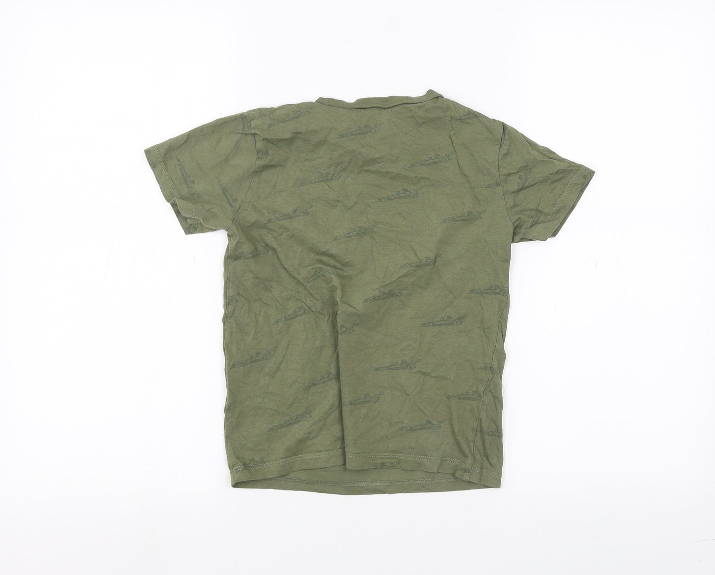 H&M Boys Green   Basic T-Shirt Size 6-7 Years