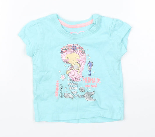 Primark Girls Blue   Basic T-Shirt Size 3-6 Months