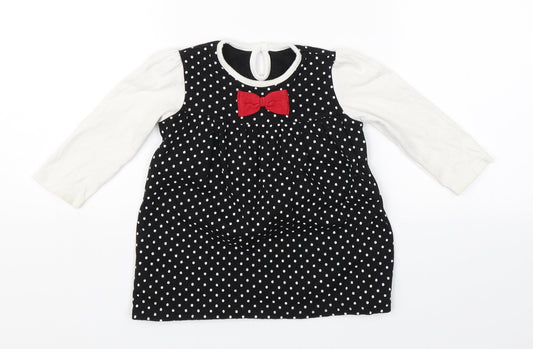 George Girls Black Polka Dot  A-Line  Size 9-12 Months