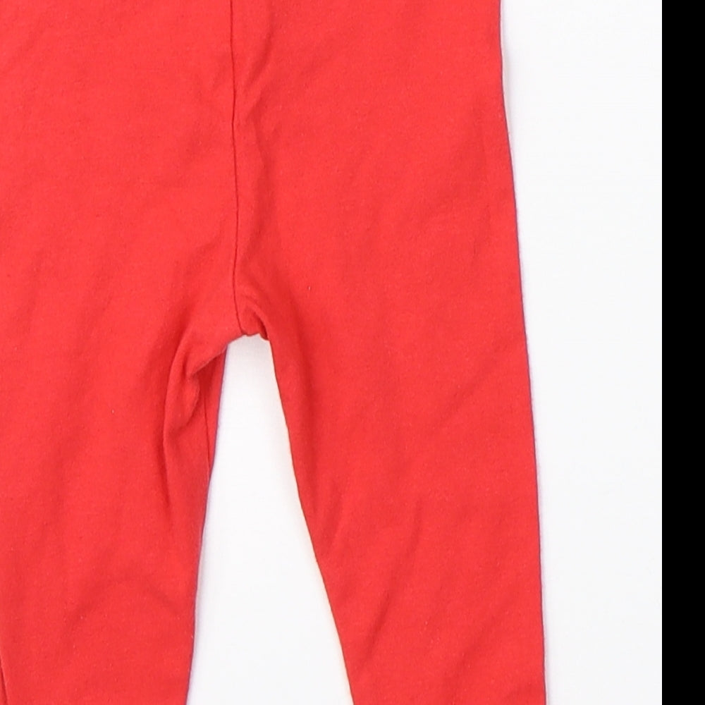 Preworn Girls Red    Leggings Size 6-9 Months