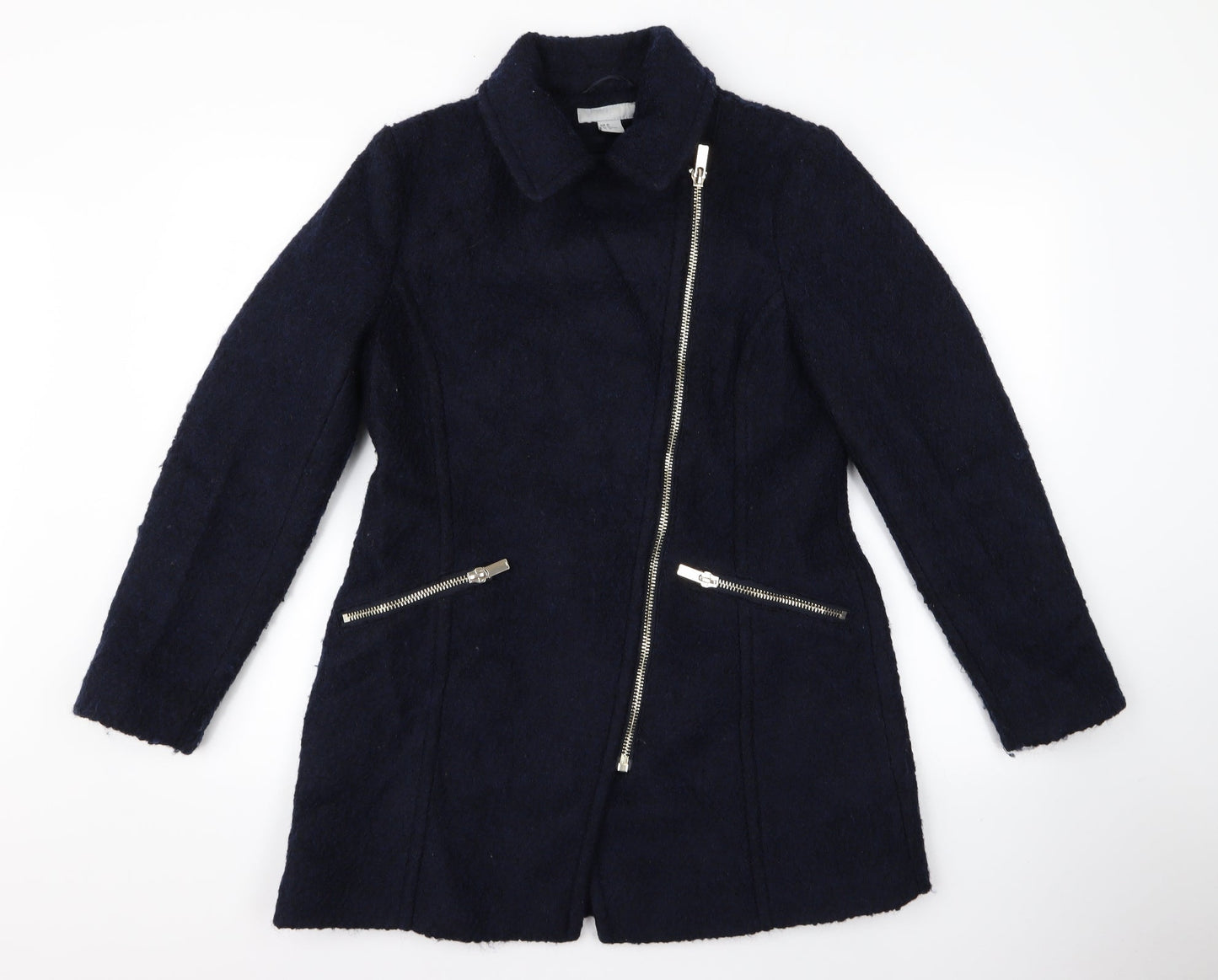 H&M Womens Black   Overcoat Jacket Size L