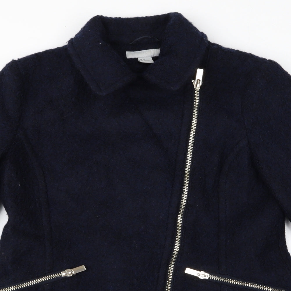 H&M Womens Black   Overcoat Jacket Size L