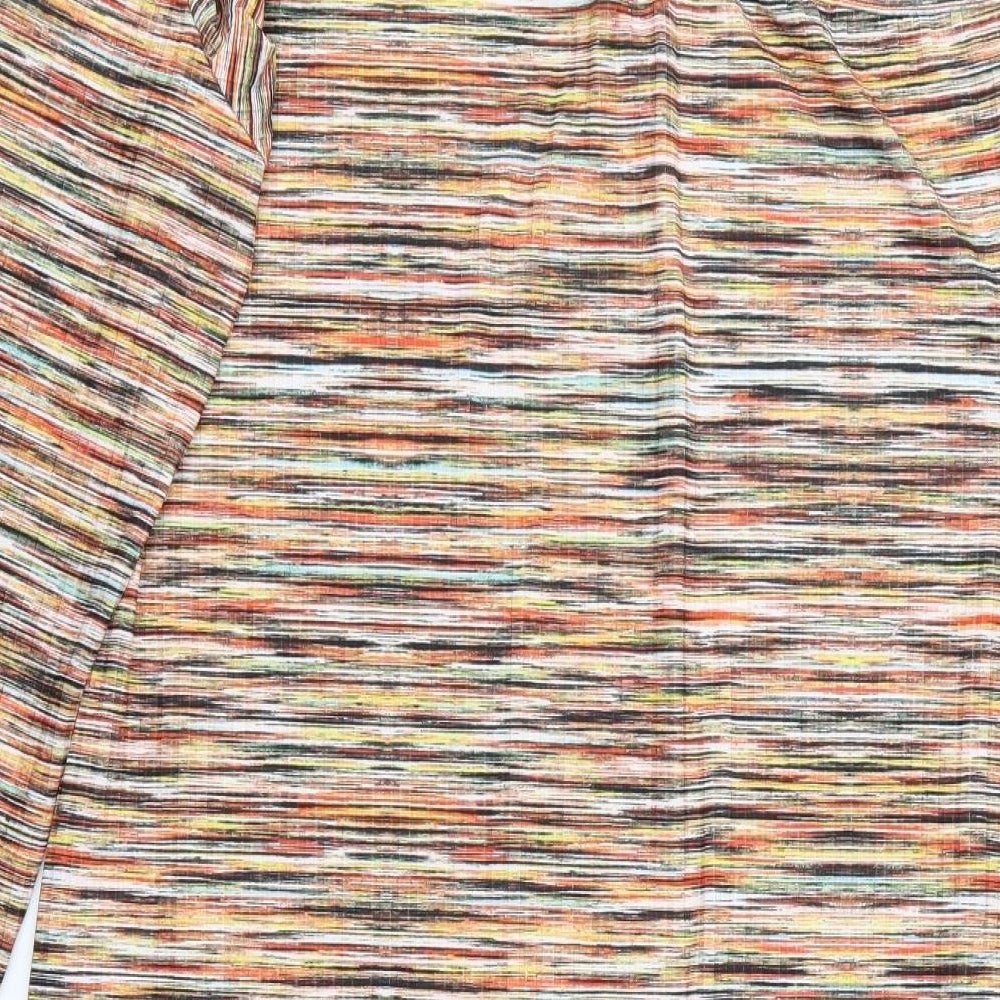 PRETTYLITTLETHING Womens Multicoloured Striped Rayon Pencil Dress  Size 14