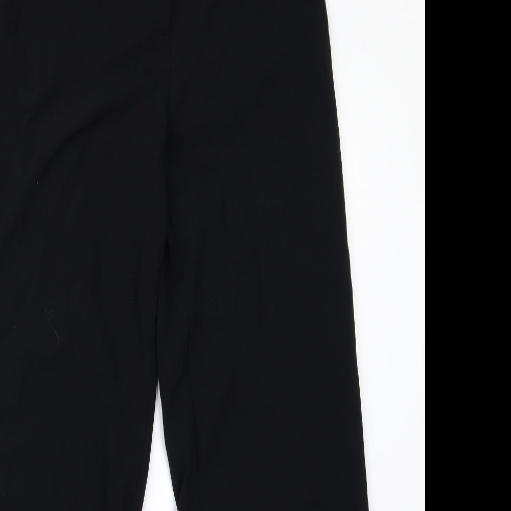 m&s Womens Black  Rayon Trousers  Size 12 L25 in
